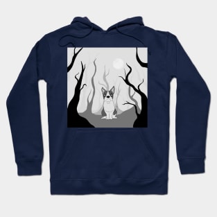 Angry dog in forest art Hoodie